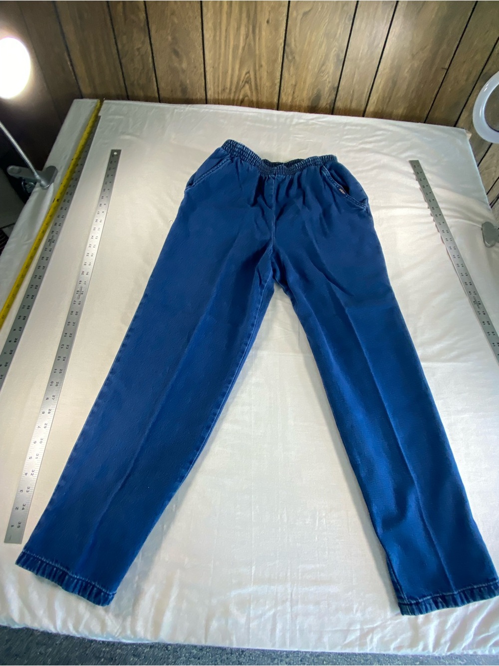 Ladies Chic Elastic Waist Denim Blue Jeans Women’s 10